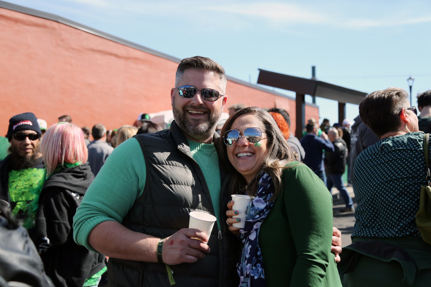Justin and Melissa Nemitz traveled from Thornton to take part in the Olde Town Arvada St. Patrick’s Day Festival.